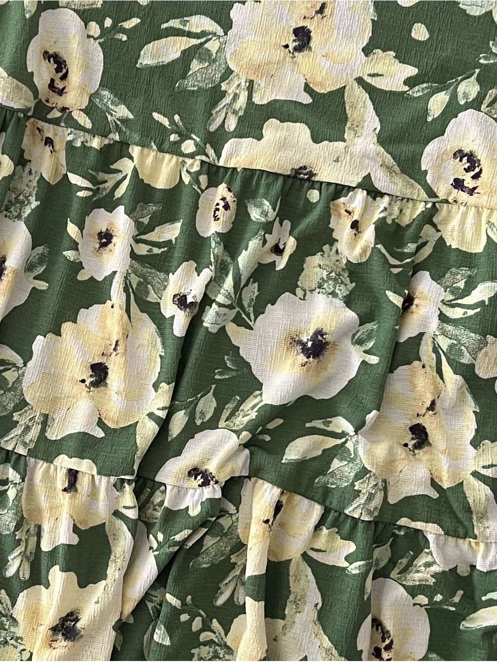 NWOT • LuLaRoe Ariel Tiered Dress • Side Seam Pockets • Green Floral • Rare - Picture 5 of 7